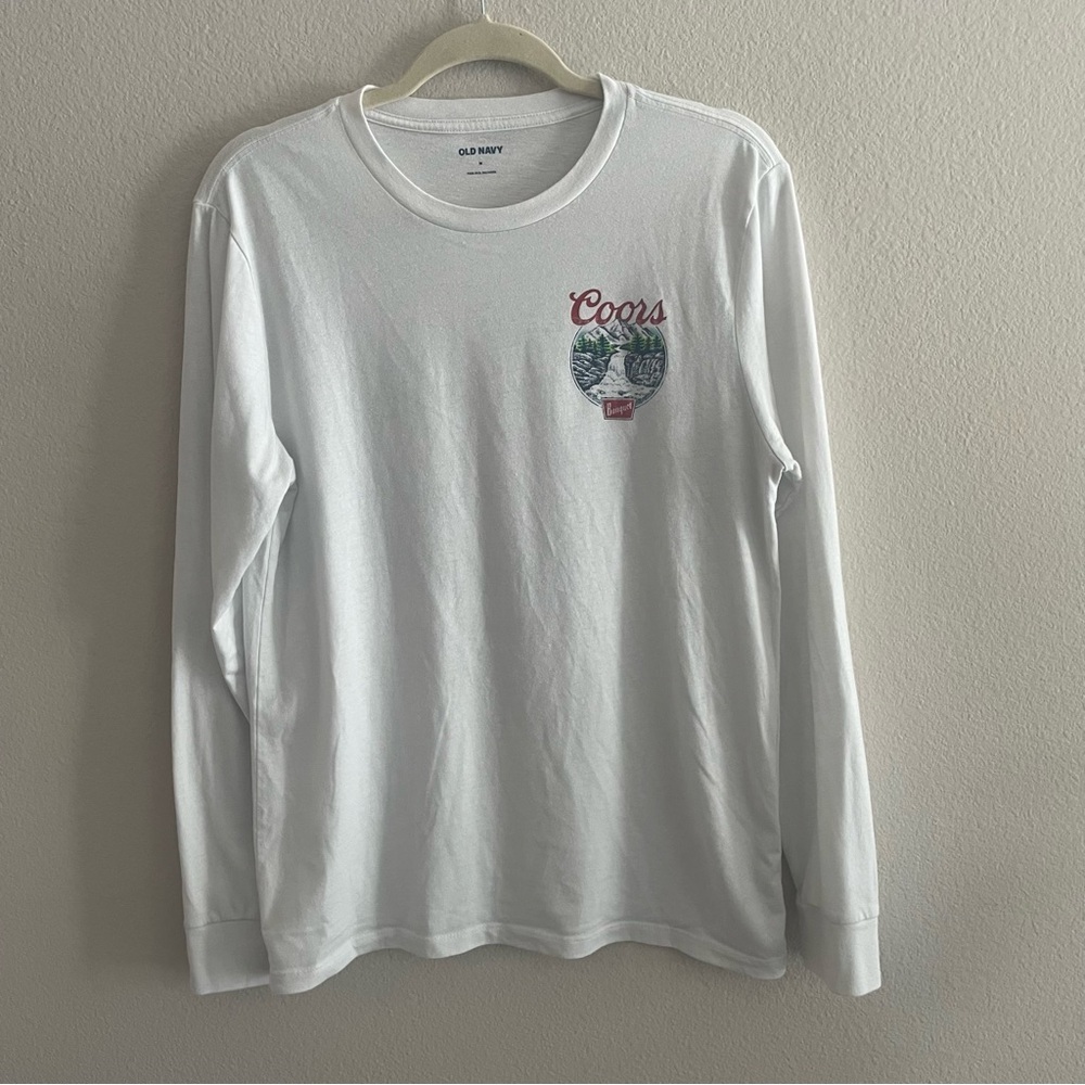 Old Navy White Long Sleeve Tee | Coors Light